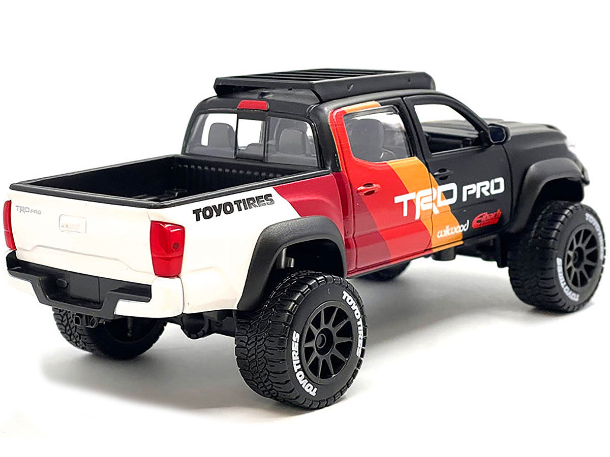 2023 Toyota Tacoma TRD PRO Off Road Pickup Truck Matt Black with Graphics and Roofrack "Maisto Design" Series 1/27 Diecast Model Car by Maisto Maisto