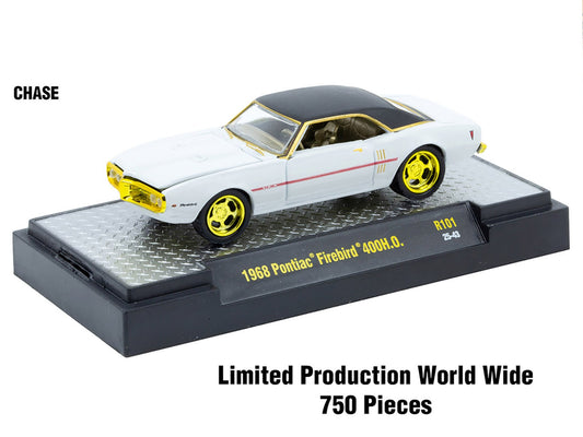 "Auto-Thentics" 6 piece Set Release 101 IN DISPLAY CASES Limited Edition 1/64 Diecast Model Cars by M2 Machines