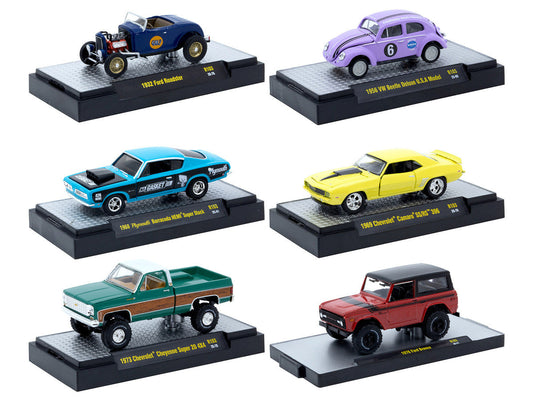 "Auto-Thentics" 6 piece Set Release 103 IN DISPLAY CASES Limited Edition 1/64 Diecast Model Cars by M2 Machines M2