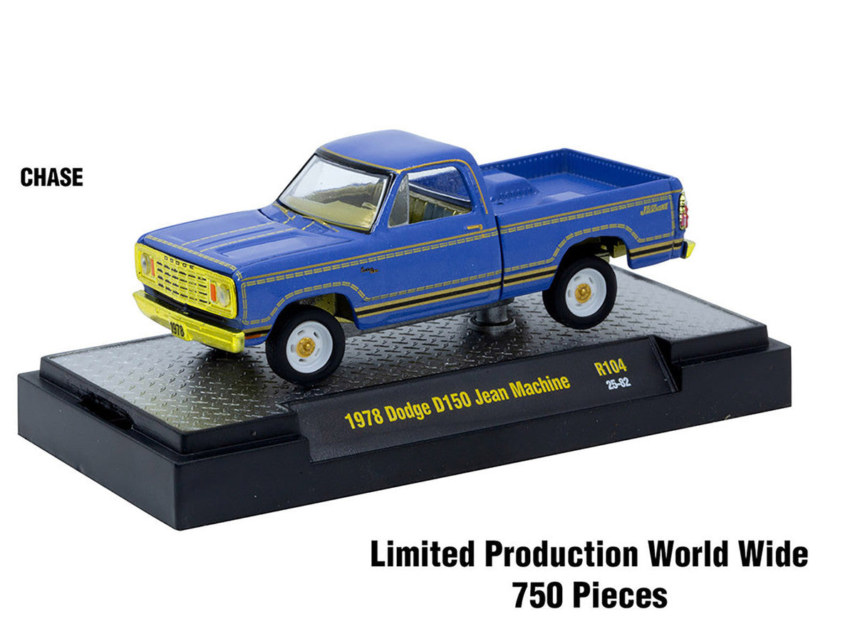 "Auto-Thentics" 6 piece Set Release 104 IN DISPLAY CASES Limited Edition 1/64 Diecast Model Cars by M2 Machines M2