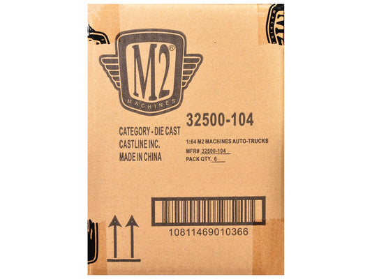 "Auto-Thentics" 6 piece Set Release 104 IN DISPLAY CASES Limited Edition 1/64 Diecast Model Cars by M2 Machines M2