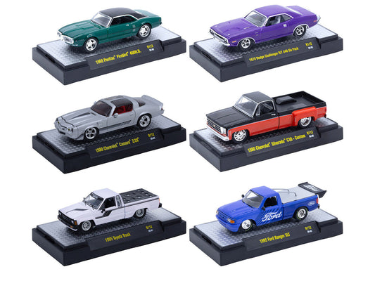 "Auto-Thentics" 6 piece Set Release 112 IN DISPLAY CASES Limited Edition 1/64 Diecast Model Cars by M2 Machines M2