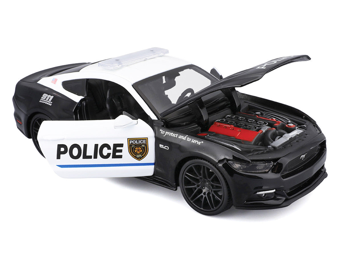 2015 Ford Mustang GT 5.0 "Police" Black and White "Authority" Series 1/24 Diecast Model Car by Maisto Maisto