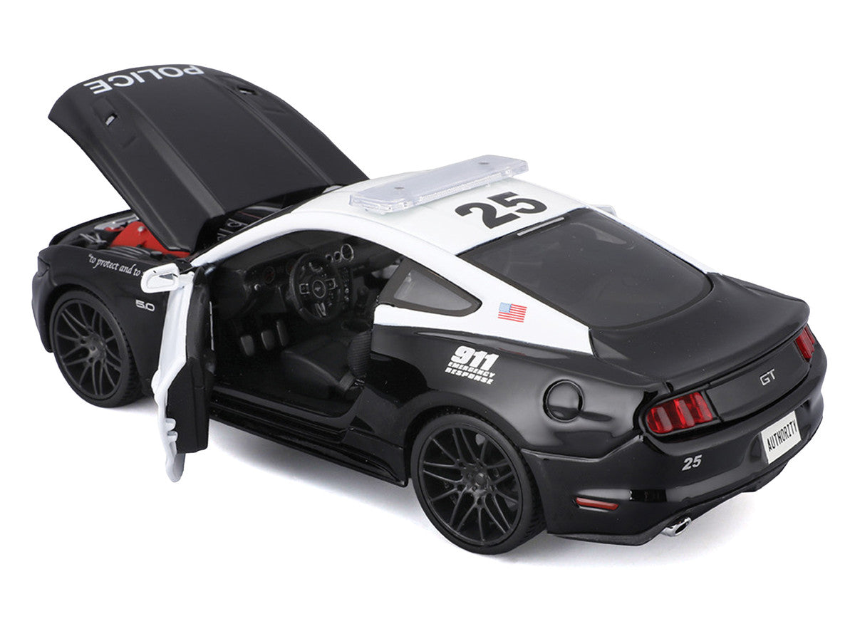 2015 Ford Mustang GT 5.0 "Police" Black and White "Authority" Series 1/24 Diecast Model Car by Maisto Maisto