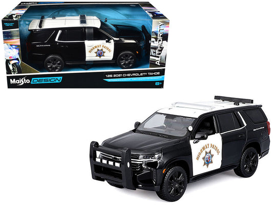 2021 Chevrolet Tahoe "California Highway Patrol" Black and White "Authority" "Maisto Design" Series 1/26 Diecast Model Car by Maisto Maisto