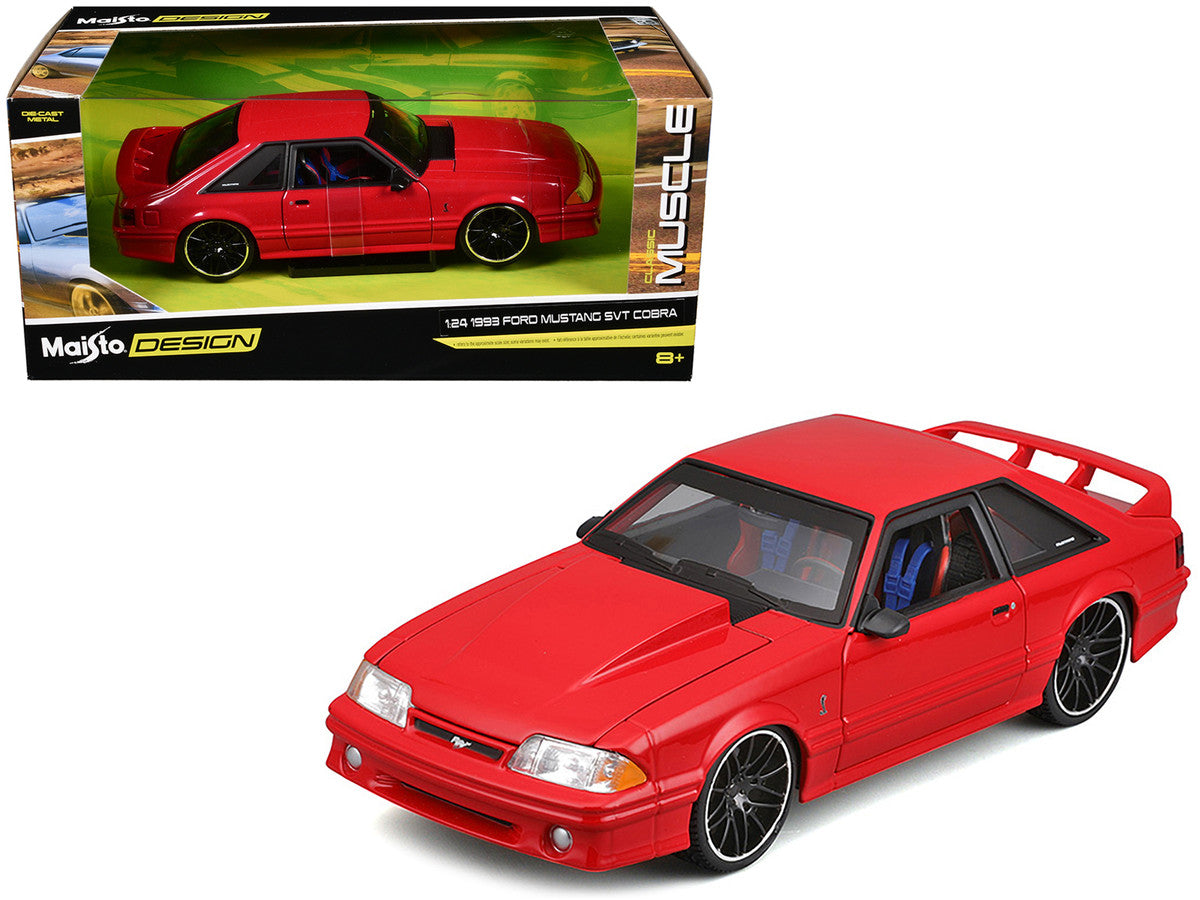 1993 Ford Mustang SVT Cobra Red "Classic Muscle" "Maisto Design" Series 1/24 Diecast Model Car by Maisto Maisto