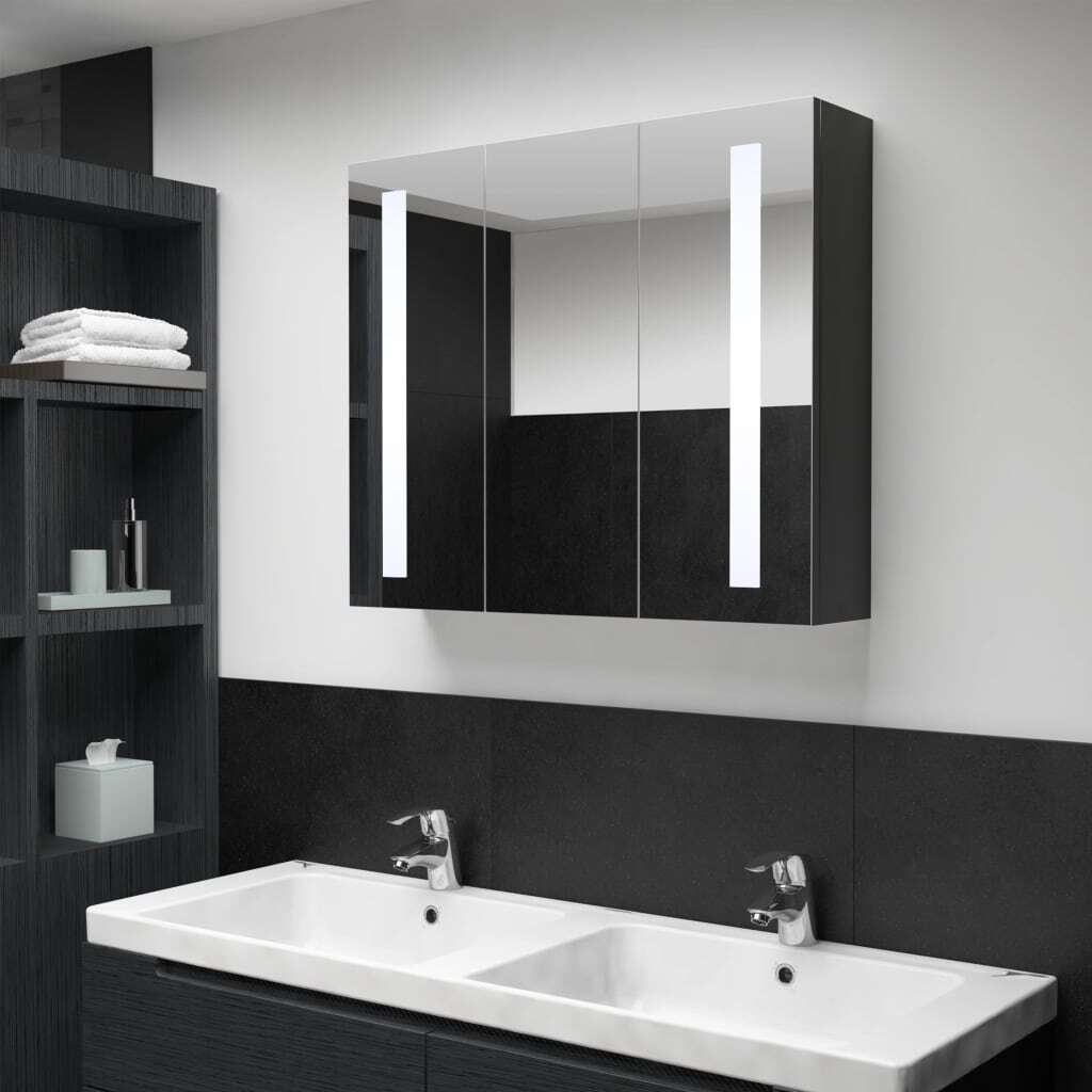 LED Bathroom Mirror Cabinet 35"x5.5"x24.4" W2B