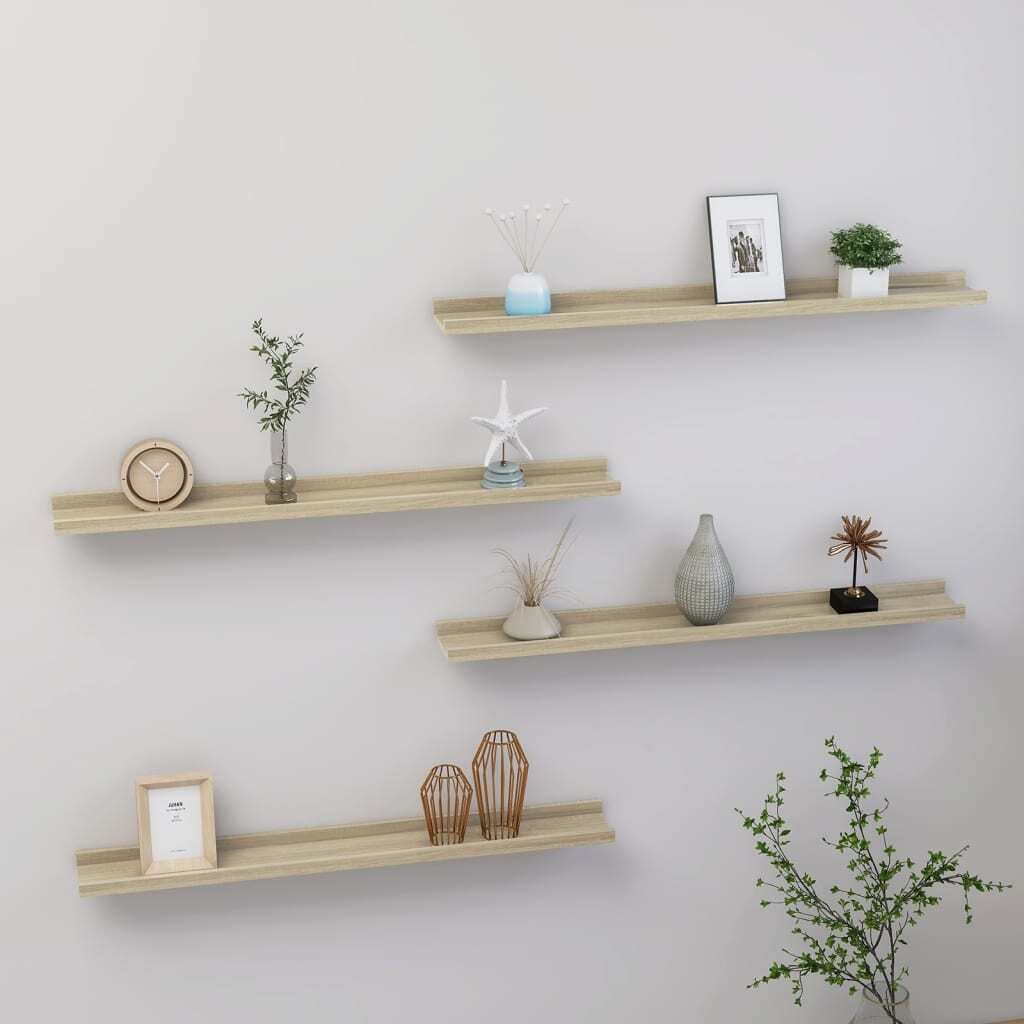 Wall Shelves 4 pcs Sonoma Oak 31.5"x3.5"x1.2 W2B