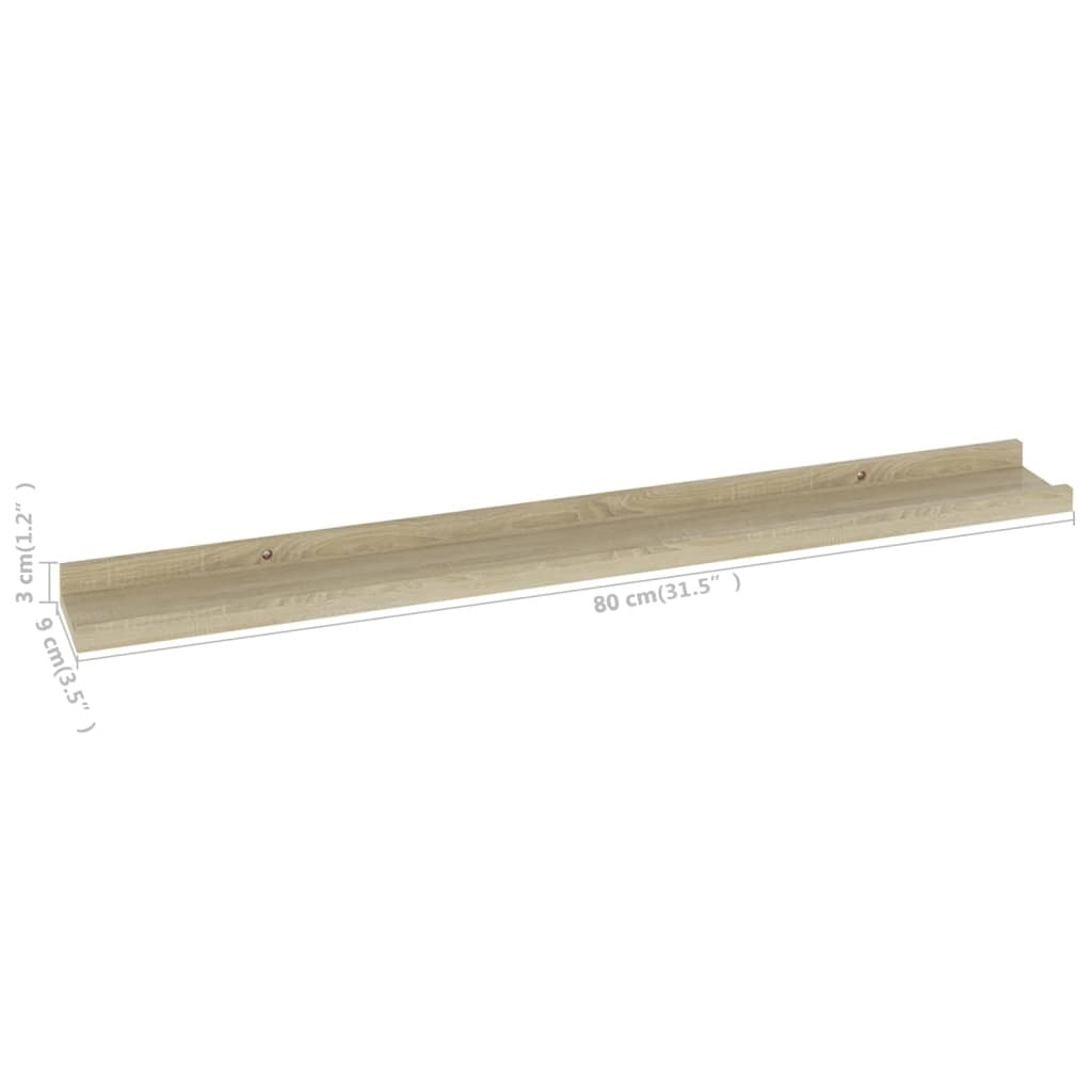 Wall Shelves 4 pcs Sonoma Oak 31.5"x3.5"x1.2 W2B