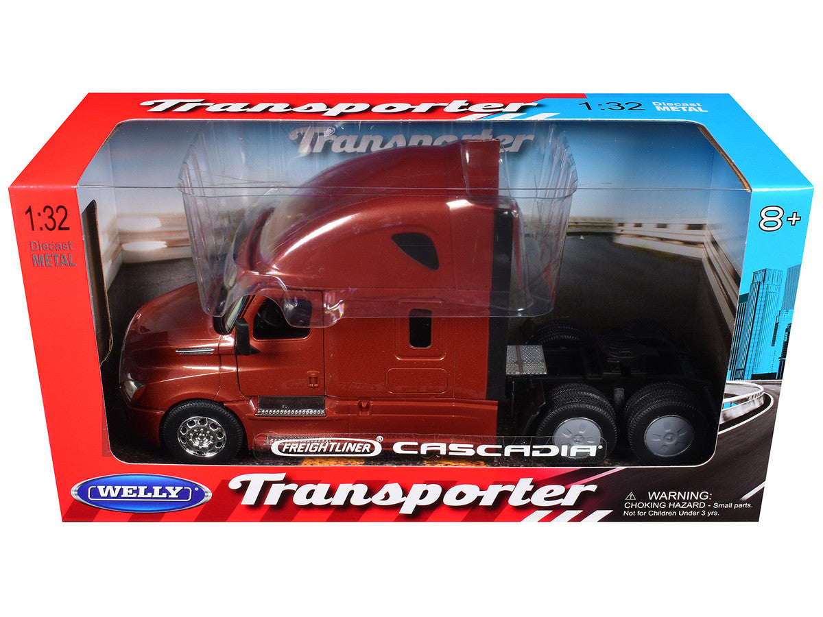 Freightliner Cascadia Truck Copper Metallic "Transporter" Series 1/32 Diecast Model by Welly Welly