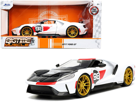 2021 Ford Gt #98 White "Heritage Edition" "Bigtime Muscle" Series 1/24 Diecast Model Car by Jada Jada
