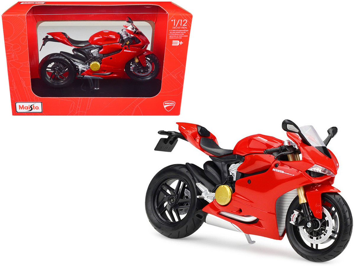 Ducati 1199 Panigale Red with Stand 1/12 Diecast Motorcycle Model by Maisto Maisto