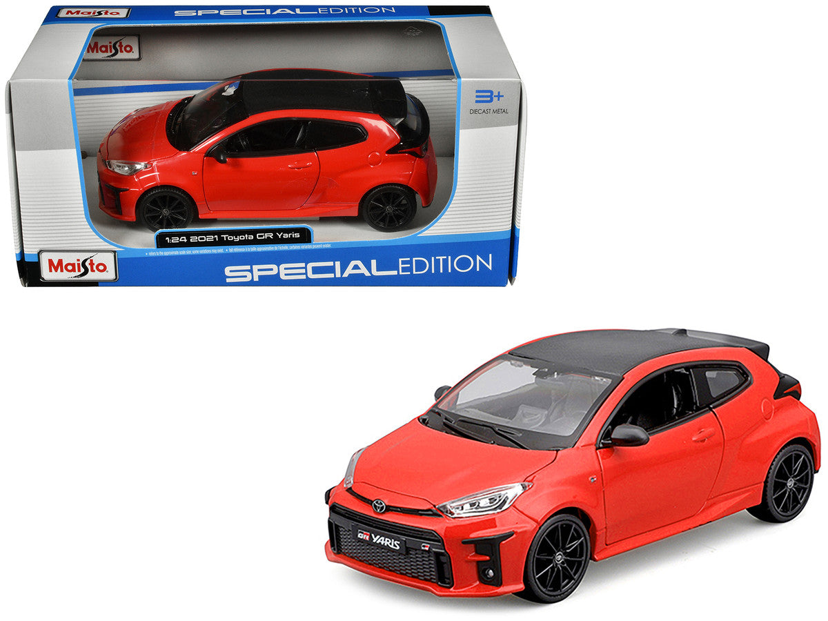 2021 Toyota GR Yaris Red with Carbon Top "Special Edition" Series 1/24 Diecast Model Car by Maisto Maisto