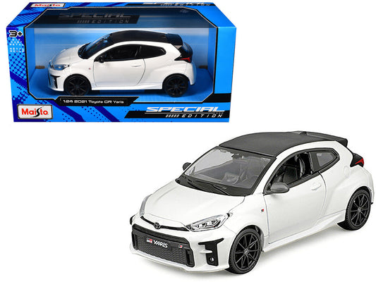 2021 Toyota GR Yaris White with Carbon Top "Special Edition" Series 1/24 Diecast Model Car by Maisto Maisto