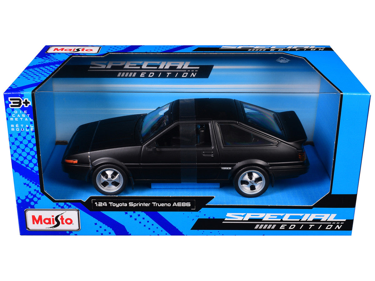 Toyota Sprinter Trueno AE86 RHD (Right Hand Drive) Matt Black "Special Edition" Series 1/24 Diecast Model Car by Maisto Maisto