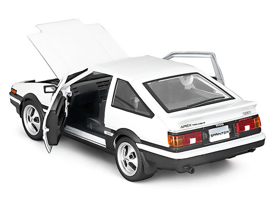 Toyota Sprinter Trueno AE86 RHD (Right Hand Drive) White with Black Stripes "Special Edition" Series 1/24 Diecast Model Car by Maisto-1