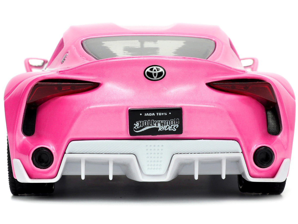 Toyota FT-1 Concept Pink Metallic and Pink Ranger Diecast Figurine "Power Rangers" "Hollywood Rides" Series 1/24 Diecast Model Car by Jada Jada