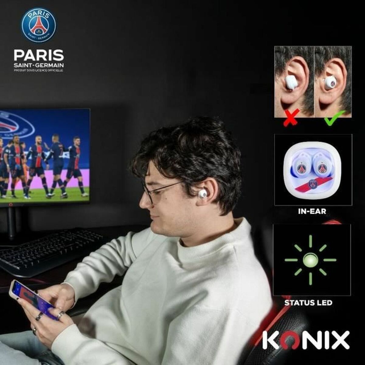 Headphones KONIX White-3
