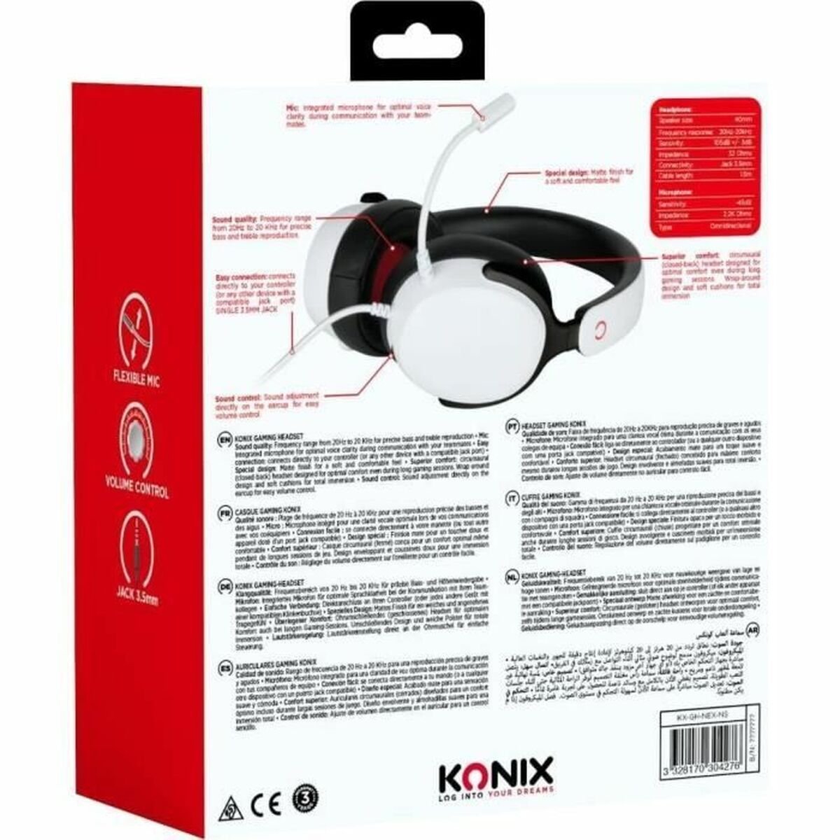 Headphones KONIX Nexus White-2