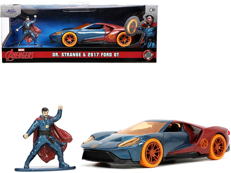 2017 Ford GT and Doctor Strange Diecast Figurine "Avengers" "Marvel" Series "Hollywood Rides" 1/32 Diecast Model Car by Jada