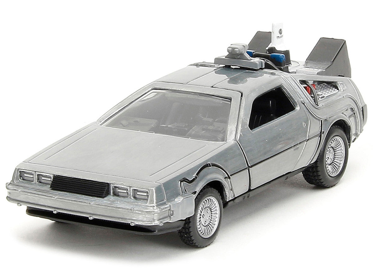 "Back to the Future" Delorean Set of 3 pieces "Hollywood Rides" Series 1/32 Diecast Model Car by Jada Jada
