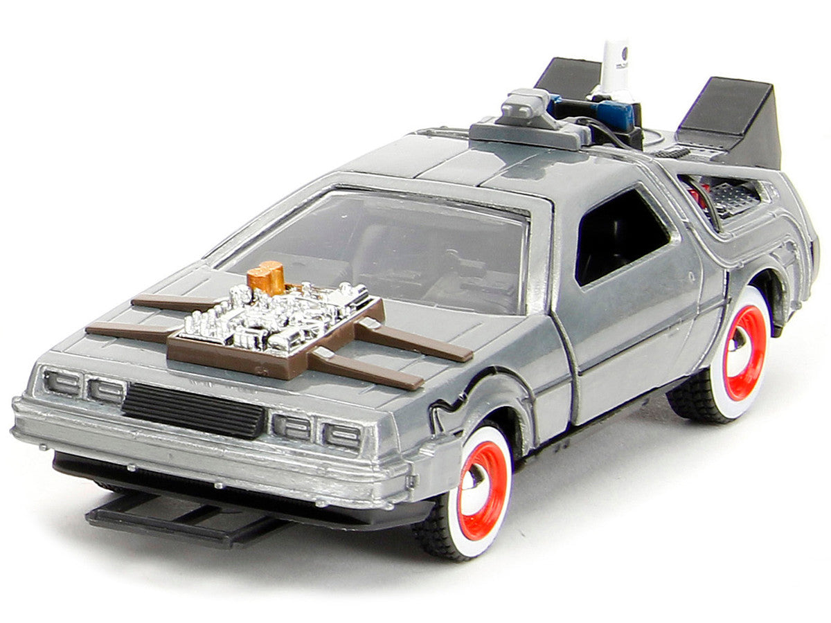 "Back to the Future" Delorean Set of 3 pieces "Hollywood Rides" Series 1/32 Diecast Model Car by Jada Jada