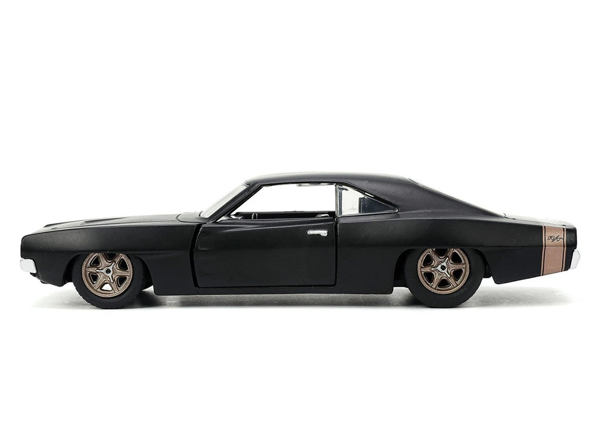 1968 Dodge Charger Widebody Matt Black with Bronze Tail Stripe "F9" (2021) Movie "25 Years of Fast & Furious" Series 1/32 Diecast Model Car by Jada Jada