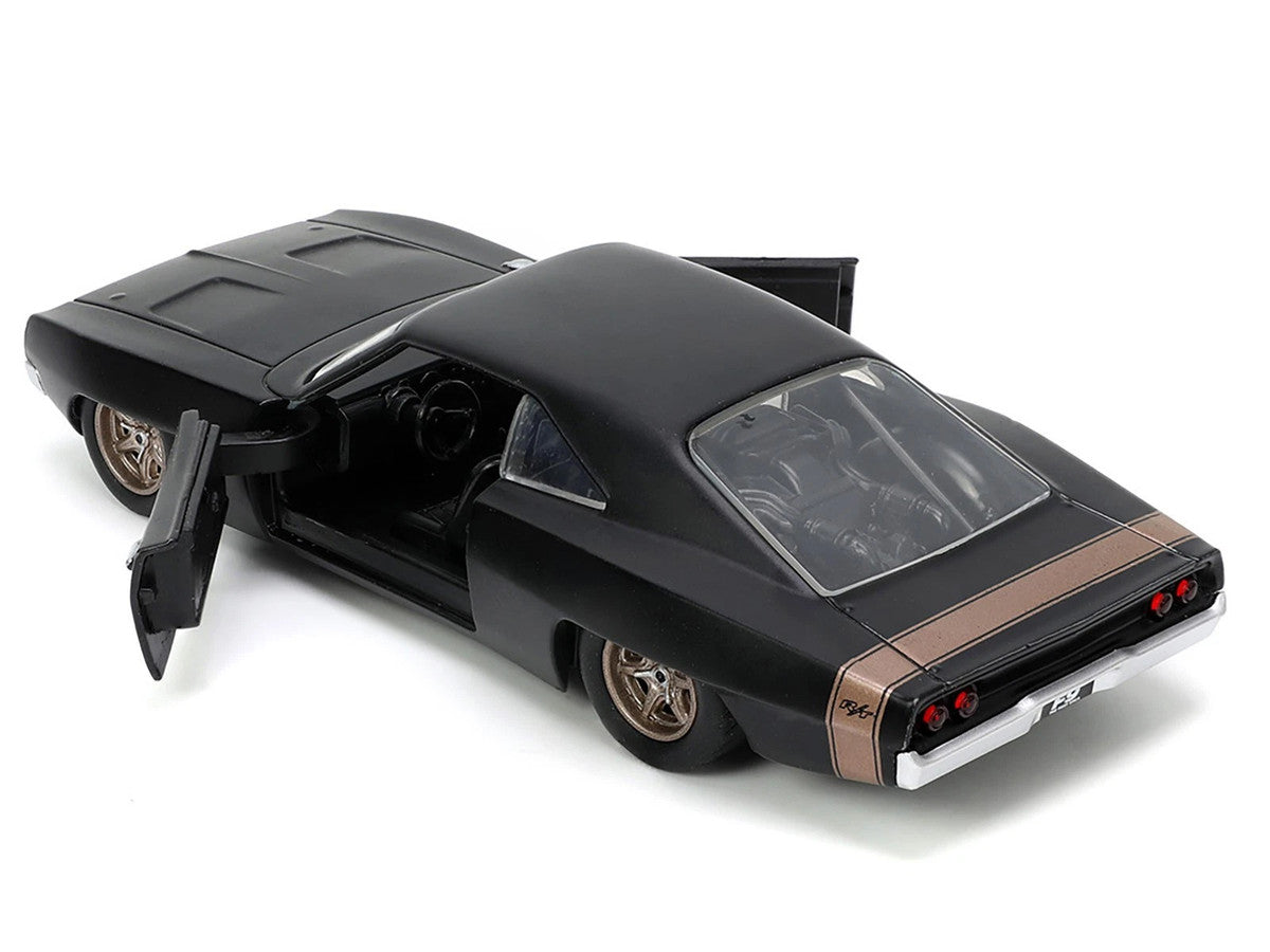 1968 Dodge Charger Widebody Matt Black with Bronze Tail Stripe "F9" (2021) Movie "25 Years of Fast & Furious" Series 1/32 Diecast Model Car by Jada Jada