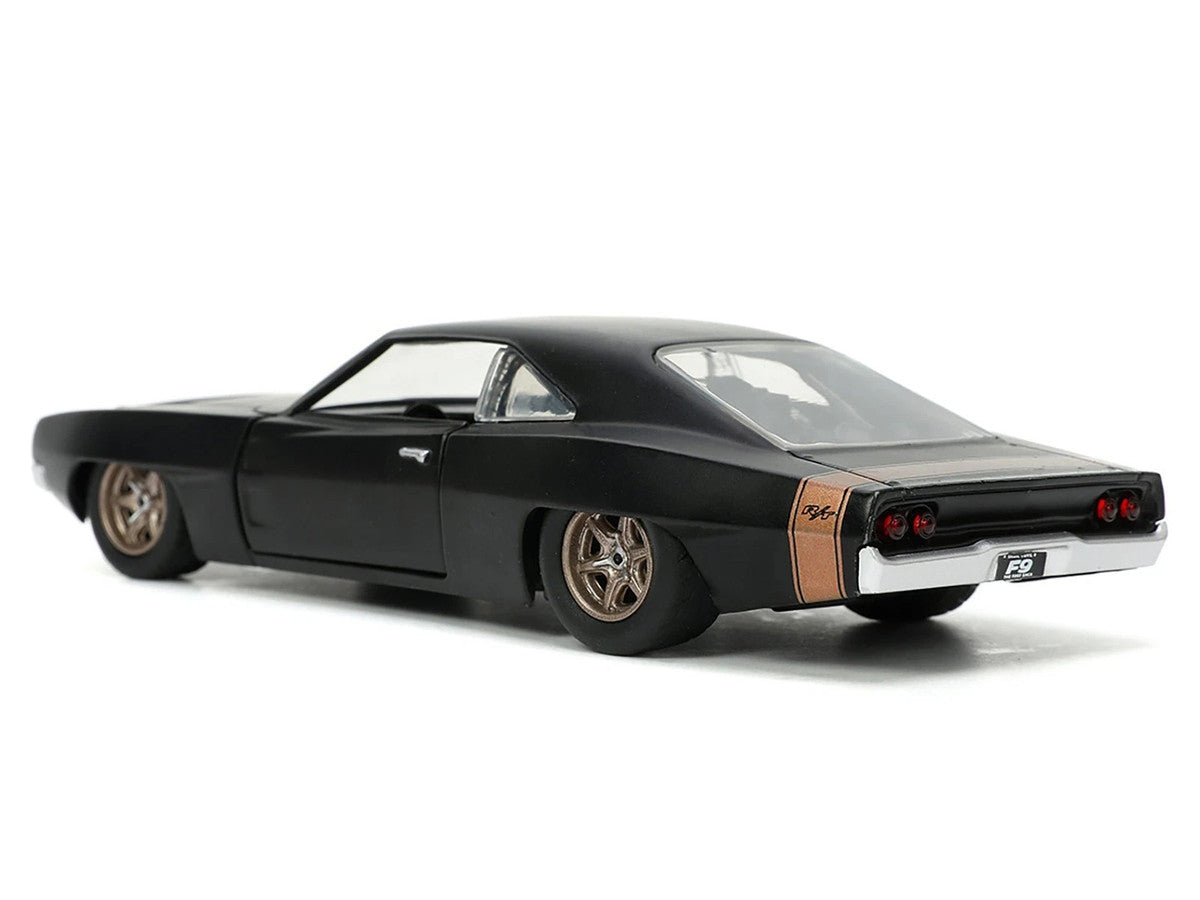 1968 Dodge Charger Widebody Matt Black with Bronze Tail Stripe "F9" (2021) Movie "25 Years of Fast & Furious" Series 1/32 Diecast Model Car by Jada Jada