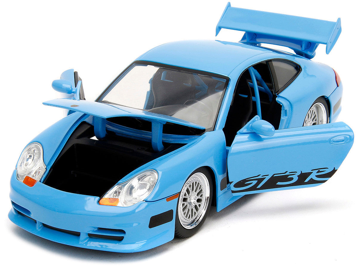 Porsche 911 GT3 RS Light Blue with Black Accents "Fast Five" (2011) Movie "25 Years of Fast & Furious" Series 1/24 Diecast Model Car by Jada Jada