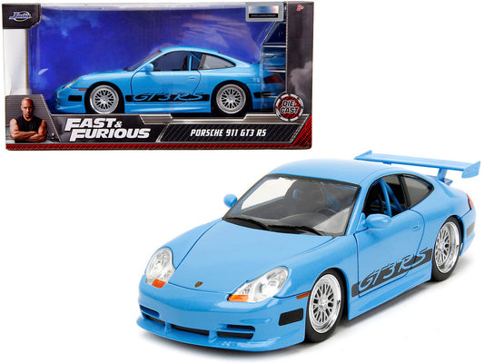 Porsche 911 GT3 RS Light Blue with Black Accents "Fast & Furious" Movie 1/24 Diecast Model Car by Jada Jada