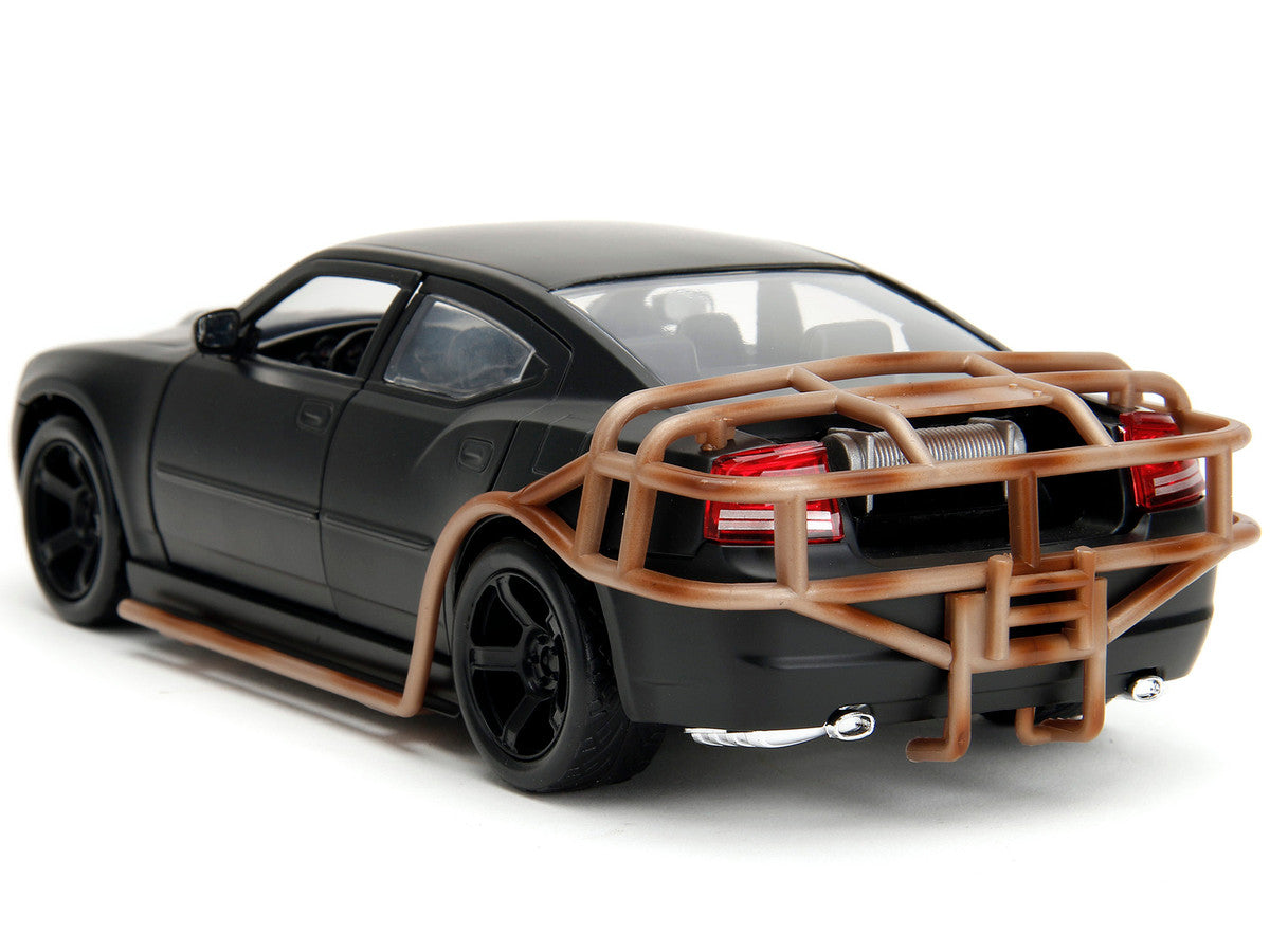 2006 Dodge Charger Matt Black with Outer Cage "Fast & Furious" Movie 1/24 Diecast Model Car by Jada Jada