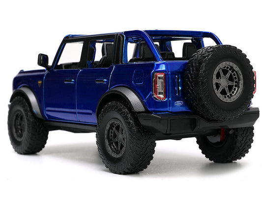 2021 Ford Bronco Open-Top Candy Blue Metallic with Extra Wheels "Just Trucks" Series 1/24 Diecast Model Car by Jada Jada