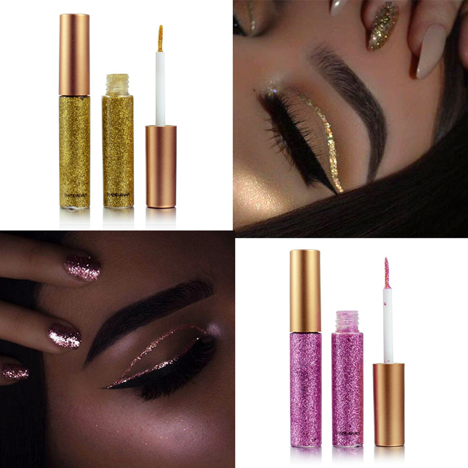 HANDAIYAN Brand 1 Pcs Glitter Liquid Eyeliner Pen 10 Colors Metallic Shine Eye Shadow & Liner Combination Pencil Eyes Makeup CJD