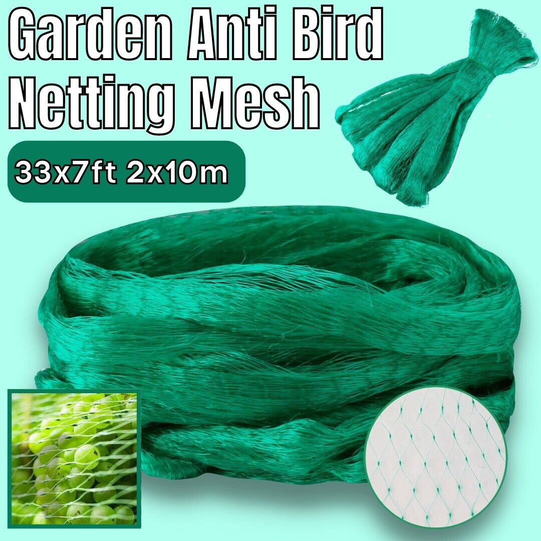 33FT Anti Bird Netting Pond Net Protection Tree Crops Plants Fruits Garden Mesh