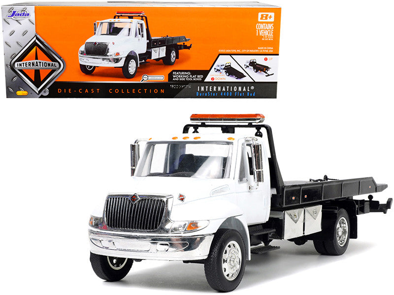 International DuraStar 4400 Flatbed Tow Truck White 1/24 Diecast Model by Jada Jada