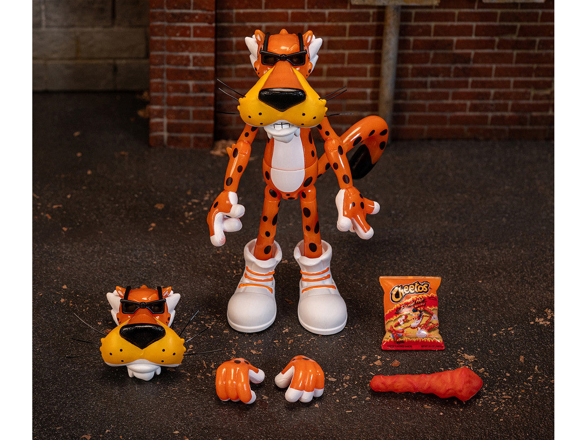 Chester Cheetah 5.5" Glow-in-the-Dark Figure with Accessories and Alternate Head and Hands "Flamin' Hot Cheetos Crunchy" Model by Jada Jada