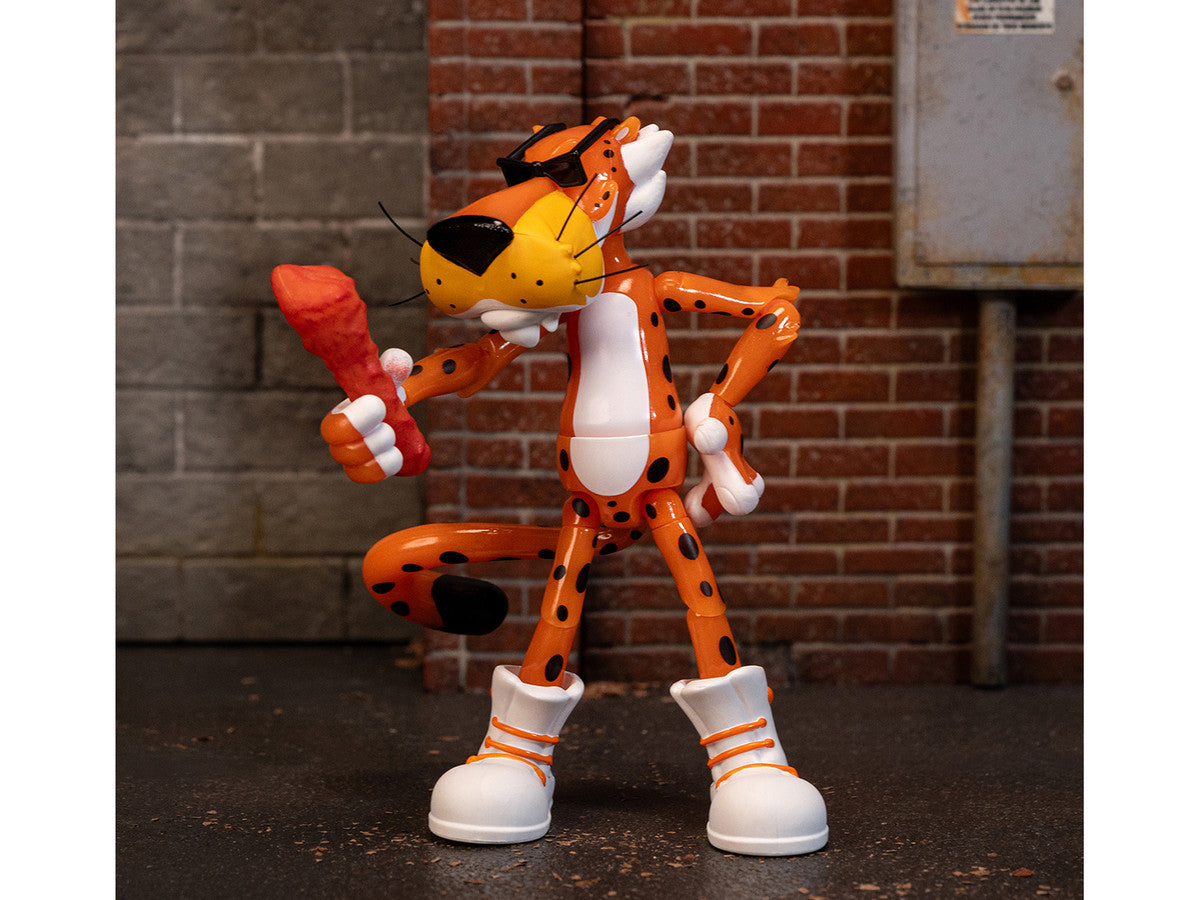 Chester Cheetah 5.5" Glow-in-the-Dark Figure with Accessories and Alternate Head and Hands "Flamin' Hot Cheetos Crunchy" Model by Jada Jada