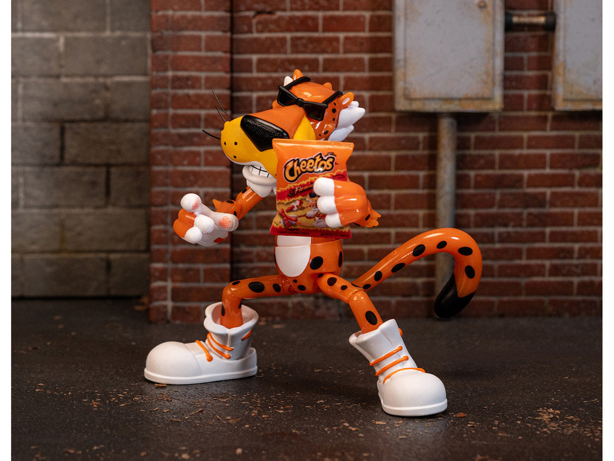 Chester Cheetah 5.5" Glow-in-the-Dark Figure with Accessories and Alternate Head and Hands "Flamin' Hot Cheetos Crunchy" Model by Jada Jada