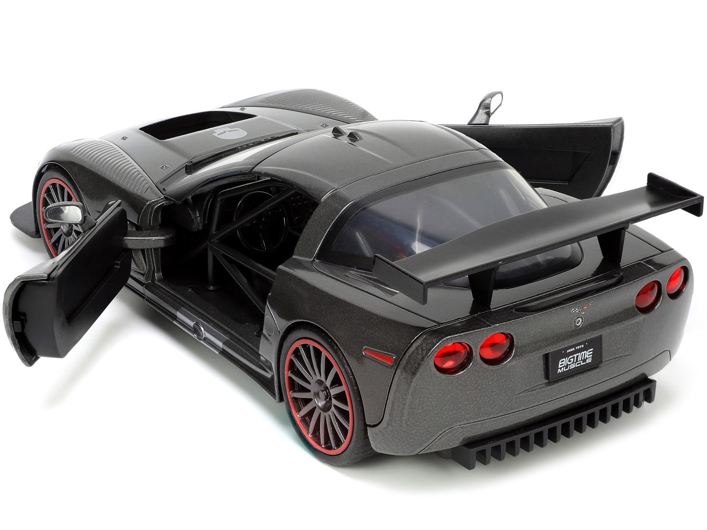 2005 Chevrolet Corvette C6-R Dark Gray Metallic "Corvette Racing" "Bigtime Muscle" Series 1/24 Diecast Model Car by Jada