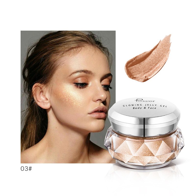 Face Highlighter Jelly Gel Mermaid Eyeshadow Glow Body Glitter Festival Makeup Iluminador Gold Liquid Highlighter Bronzer CJD