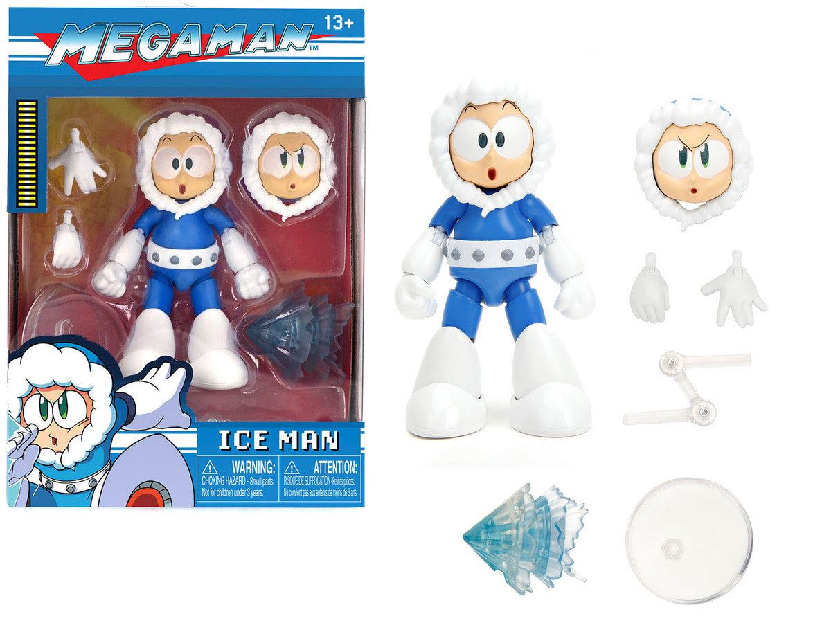 Ice Man 4" Moveable Figure with Accessories and Alternate Head and Hands "Mega Man" (1987) Video Game model by Jada Jada