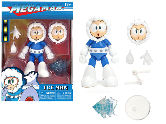Ice Man 4" Moveable Figure with Accessories and Alternate Head and Hands "Mega Man" (1987) Video Game model by Jada Jada