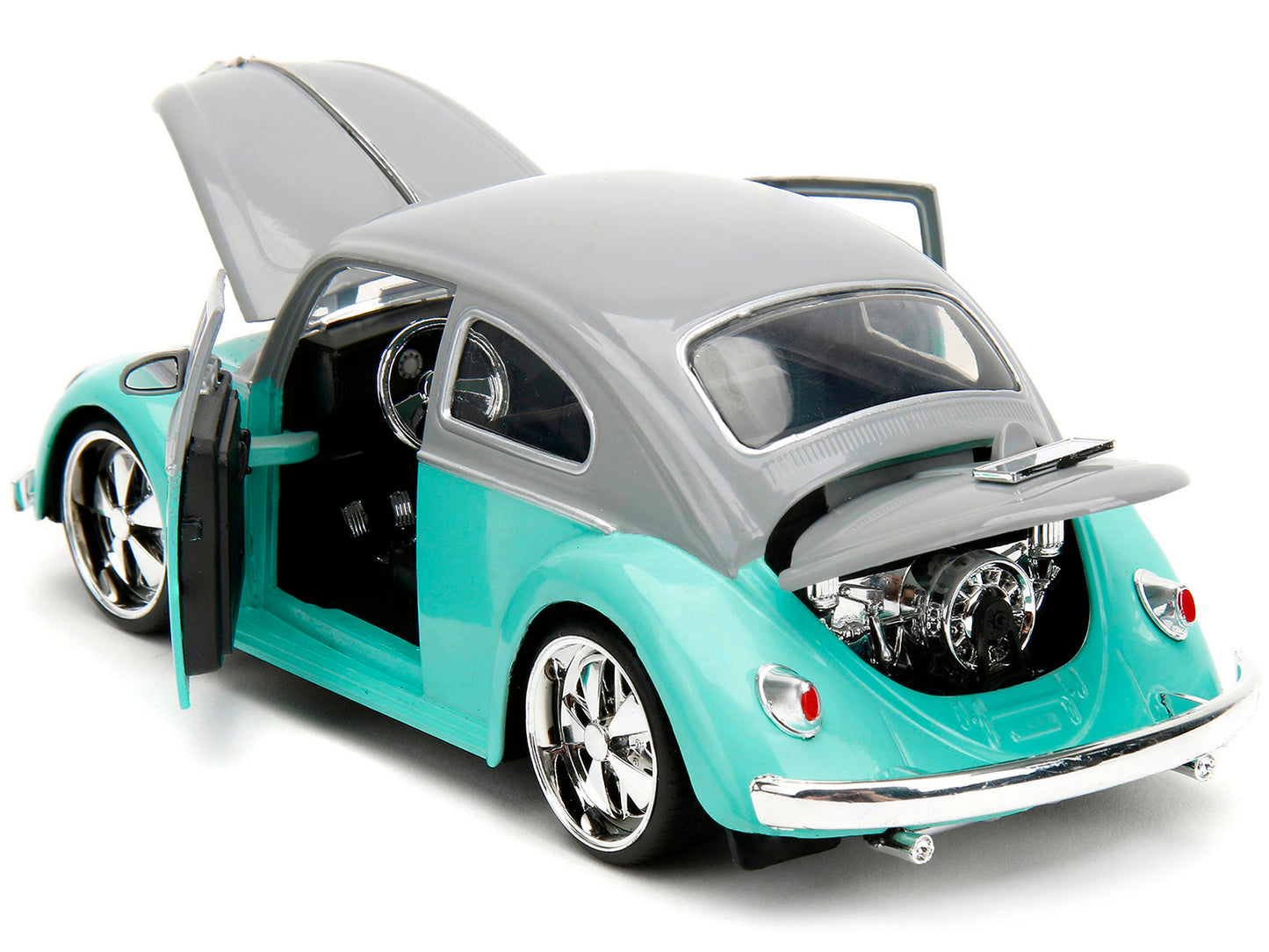 1959 Volkswagen Beetle Gray and Light Blue "Punch Buggy" Series 1/24 Diecast Model Car by Jada