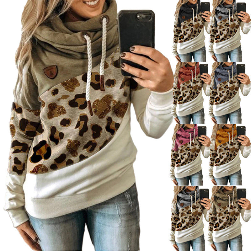 Printed stitching hooded fleece loose sweatshirt Best YouTube Store