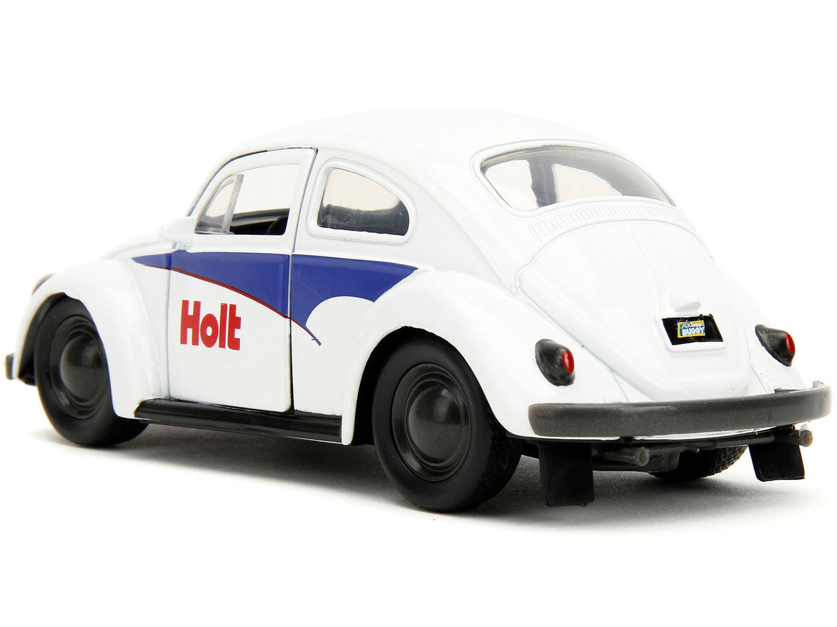 1959 Volkswagen Beetle "Holt" White with Blue Graphics and Boxing Gloves Accessory "Punch Buggy" Series 1/32 Diecast Model Car by Jada Jada