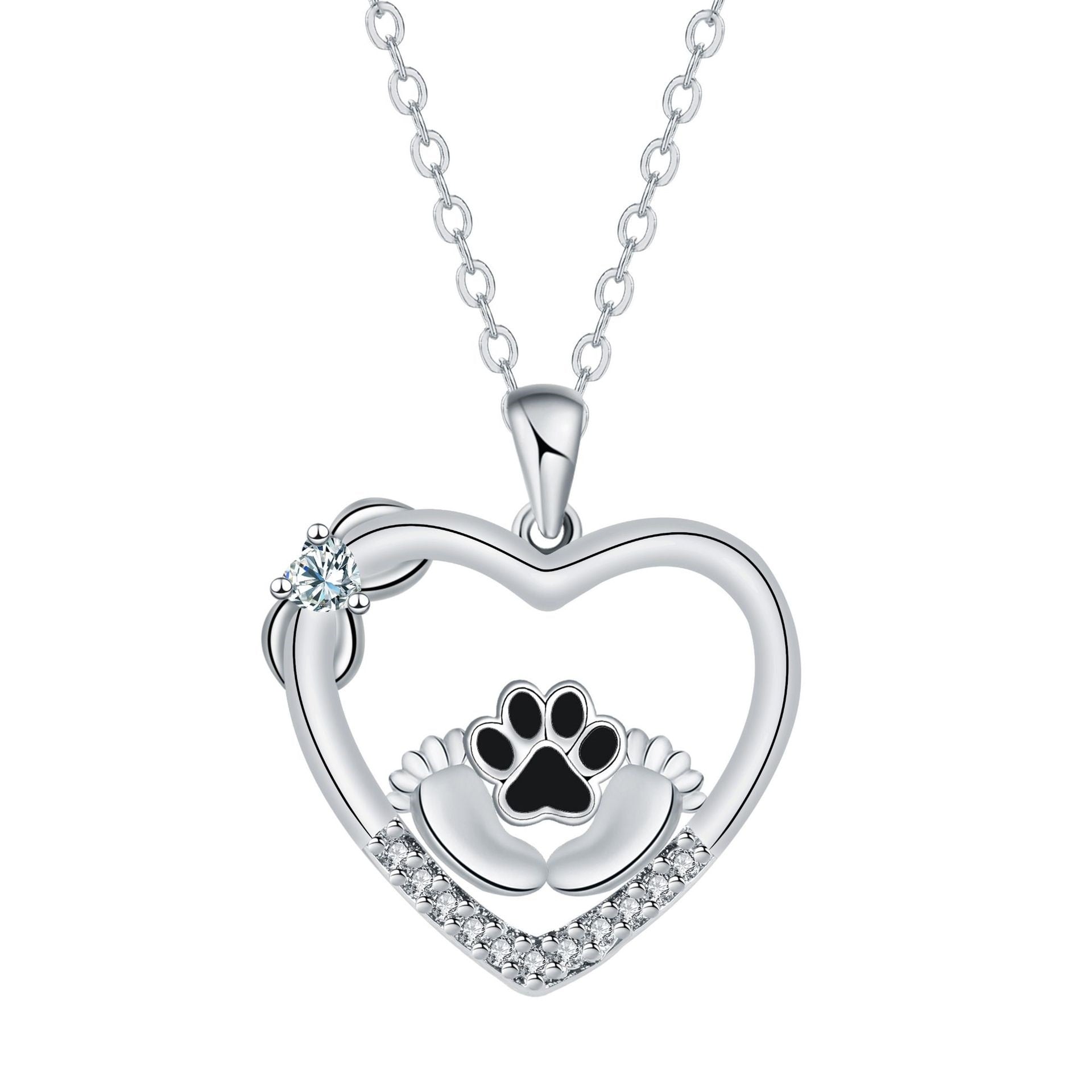 Little Feet Dog Paw Print Design Necklace Female Personality Simple Jewelry LadyShow.Store