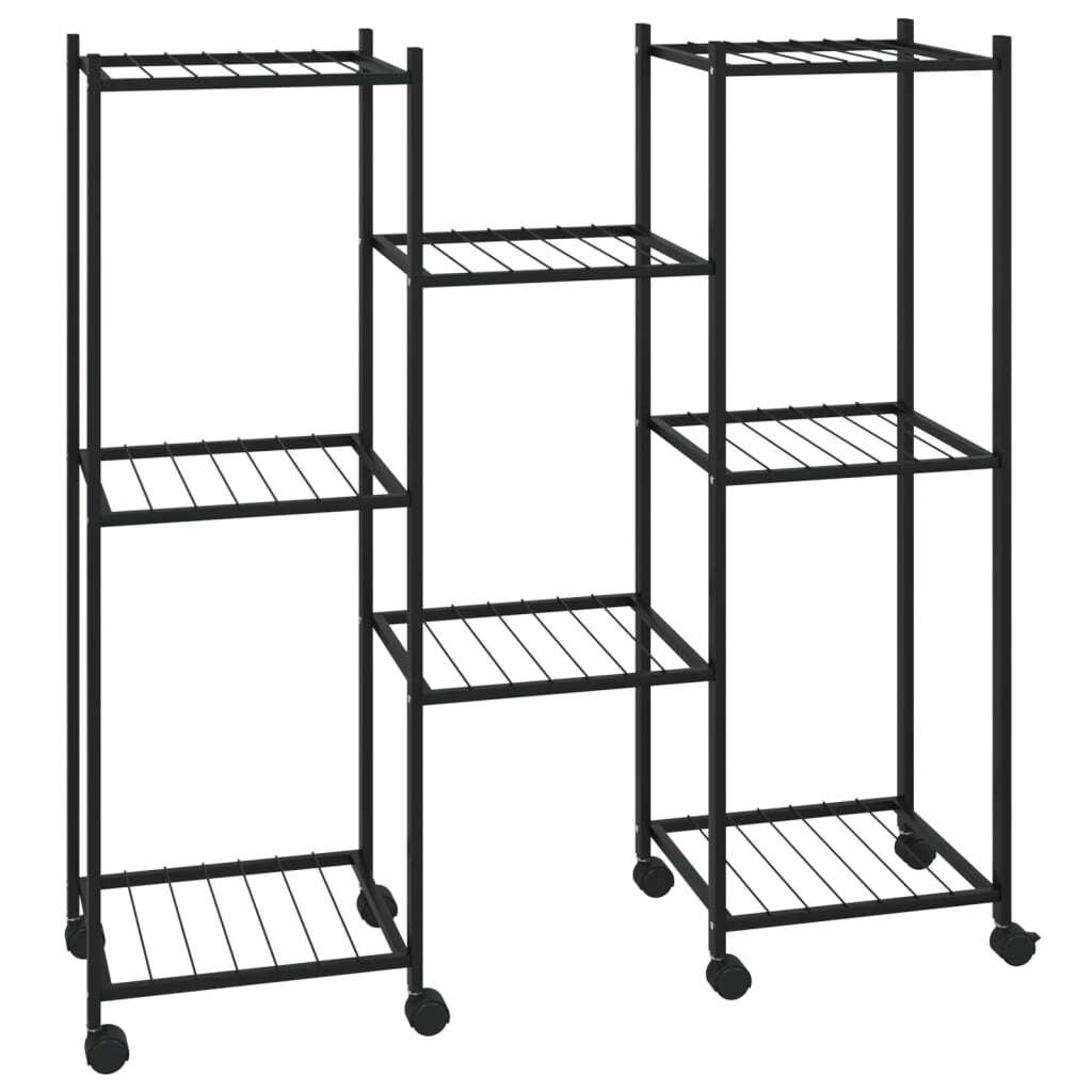 Flower Stand with Wheels 32.7"x9.8"x32.9" Black Iron W2B