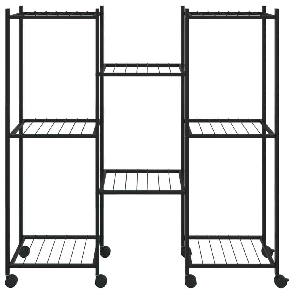 Flower Stand with Wheels 32.7"x9.8"x32.9" Black Iron W2B