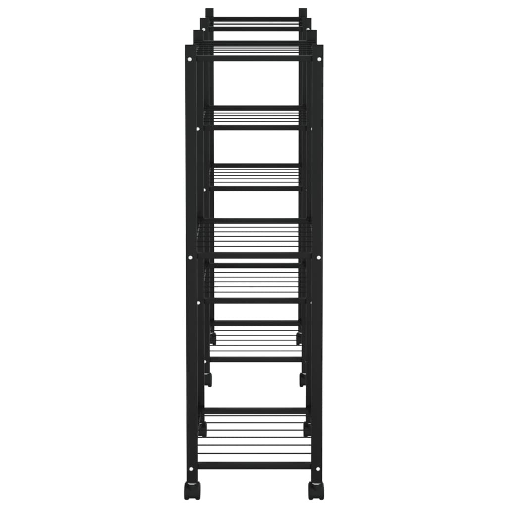 Flower Stand with Wheels 32.7"x9.8"x32.9" Black Iron W2B